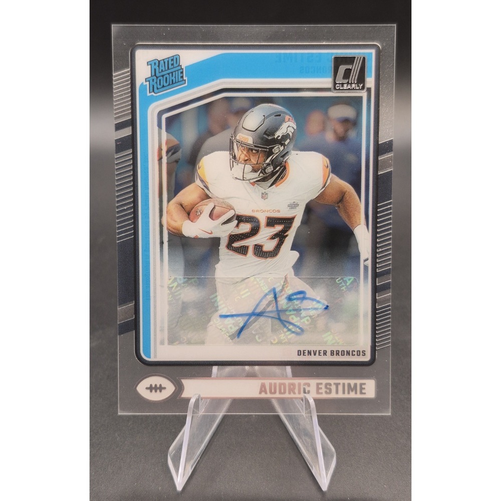 2024 Clearly Donruss Audric Estime #93 Rated Rookie Autograph (RC) Broncos